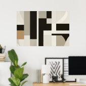 Verfijnde Neutrale Geometrie Poster (Thuiskantoor)