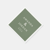 Verfijnde Olijfgroene Typografie Servet (Hoek)