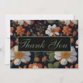 Verfijnde Oranje witte elegante retro bloemen Kaart (Voorkant)