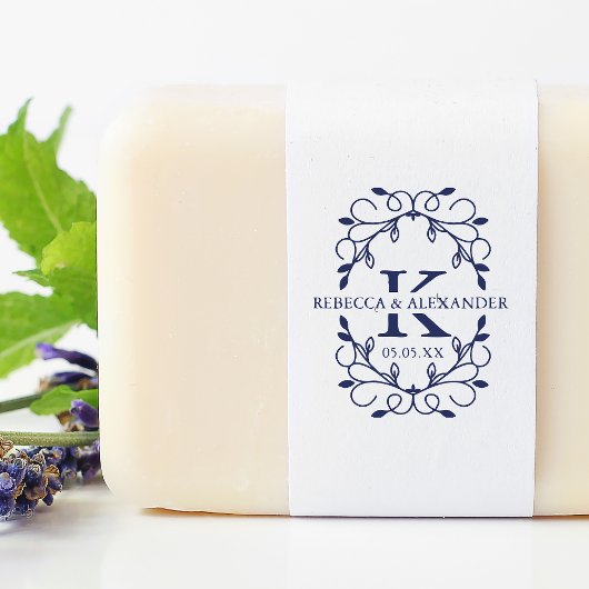 Verfijnde Ornament Initialen voor huwelijksmonogra Rubberstempel