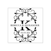 Verfijnde Ornament Initialen voor huwelijksmonogra Rubberstempel (Afrduk)
