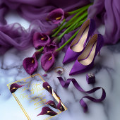 Verfijnde Paarse Calla Lily bruiloft Acryl Uitnodigingen