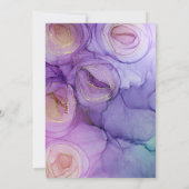 Verfijnde Paarse gouden bruiloft Kaart (Achterkant)