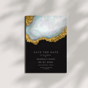 Verfijnde parel agaat foto bewaar de datum kaart