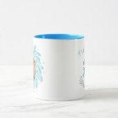 Verfijnde Pastelblauwe Poodle | Aangepast Kerstcad Mok (Midden)