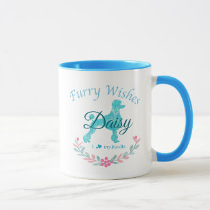 Verfijnde Pastelblauwe Poodle   Aangepast Kerstcad Mok