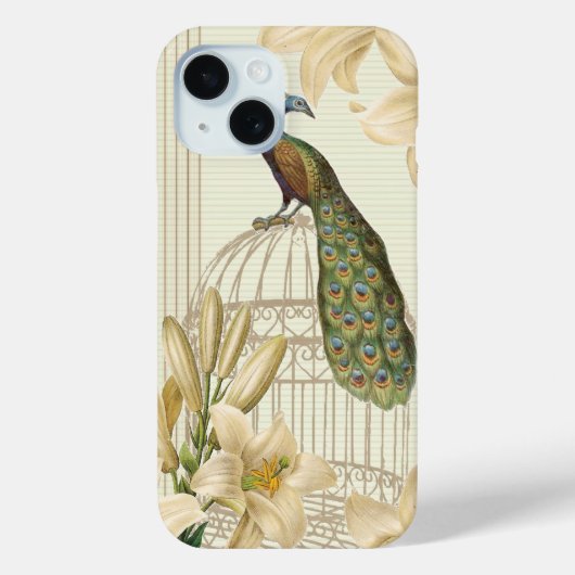 Verfijnde  Peacock birdCage Lily Case-Mate iPhone Case (Achterkant)