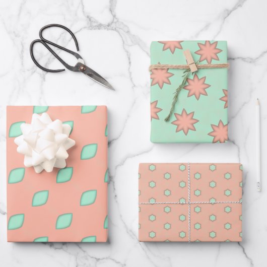 Verfijnde perzik inpakpapier flat sheet set vel (Voorkant)