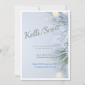 Verfijnde pine moderne winterbruiloft kaart (Voorkant)