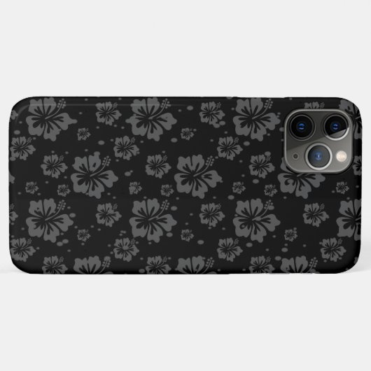 Verfijnde Plain Black Muted Floral Case-Mate iPhone Case (Achterkant (horizontaal))