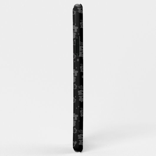 Verfijnde Plain Black Muted Floral Case-Mate iPhone Case (Achterkant/rechts)