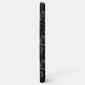 Verfijnde Plain Black Muted Floral Case-Mate iPhone Case (Achterkant/links)