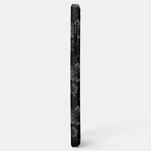 Verfijnde Plain Black Muted Floral Case-Mate iPhone Case (Achterkant/links)