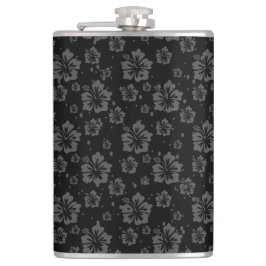 Verfijnde Plain Black Muted Floral Heupfles