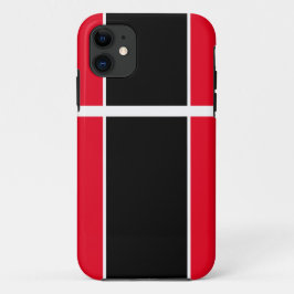 Verfijnde Plezier Zwart Rood Wit Racing Stripes Case-Mate iPhone Case