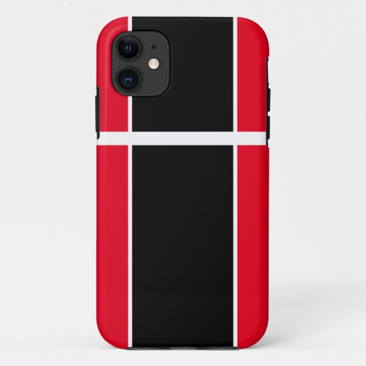 Verfijnde Plezier Zwart Rood Wit Racing Stripes Case-Mate iPhone Case (Achterkant)