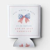 Verfijnde Preppy USA Bow - 4 juli BBQ Blikjeskoeler (Achterkant)