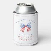 Verfijnde Preppy USA Bow - 4 juli BBQ Blikjeskoeler (Blikje Achterkant)