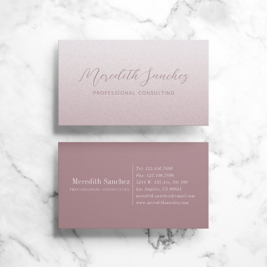 Verfijnde professionele roze Roos roze vormgeving Visitekaartje