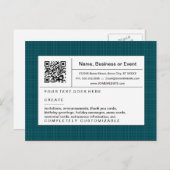 verfijnde QR-code: blauwgroen plaid Uitnodiging Briefkaart (Voorkant / Achterkant)
