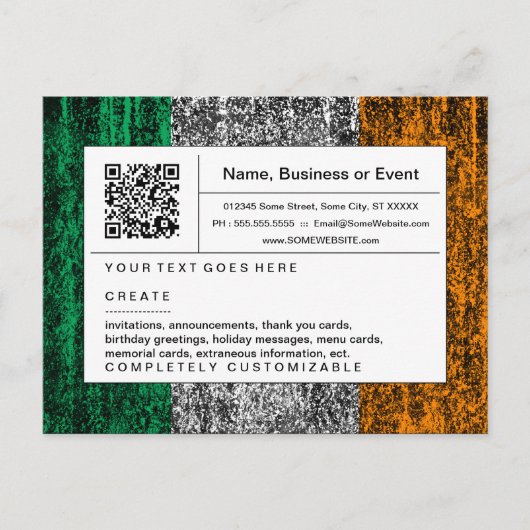 verfijnde QR-code: Ierland Uitnodiging Briefkaart (Voorkant)