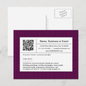 verfijnde QR-code: magenta plaid Uitnodiging Briefkaart (Voorkant / Achterkant)