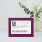 verfijnde QR-code: magenta plaid Uitnodiging Briefkaart (Staand voorkant)