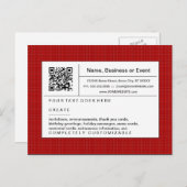 verfijnde QR-code : rode vlecht Uitnodiging Briefkaart (Voorkant / Achterkant)