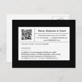 verfijnde QR-code : zwart-wit Uitnodiging Briefkaart (Voorkant / Achterkant)