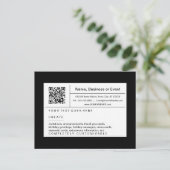 verfijnde QR-code : zwart-wit Uitnodiging Briefkaart (Staand voorkant)