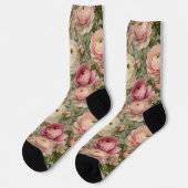 Verfijnde Ranunculus Bloemendruk Sokken (Links)