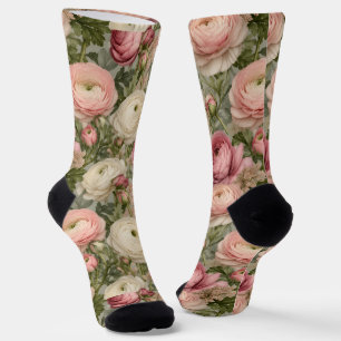 Verfijnde Ranunculus Bloemendruk Sokken
