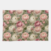 Verfijnde Ranunculus Bloemendruk Theedoek (Horizontaal)