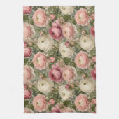Verfijnde Ranunculus Bloemendruk Theedoek (Verticaal)