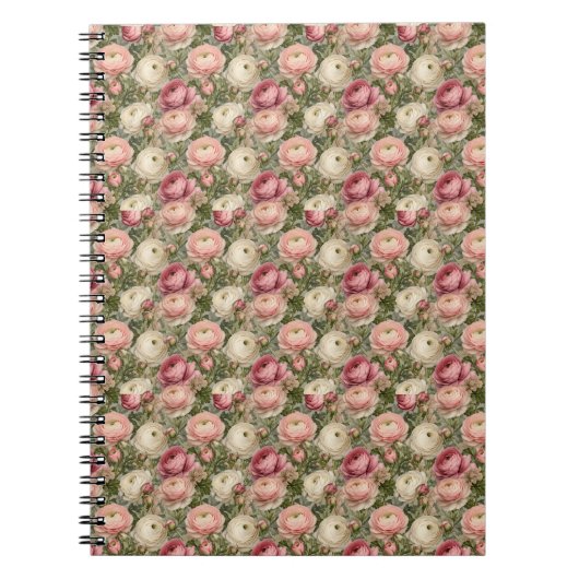 Verfijnde Ranunculus Bloemenprint Notitieboek (Voorkant)