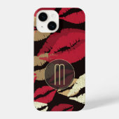 Verfijnde Red Lips Monogram iPhone Hoesje (Achterkant)
