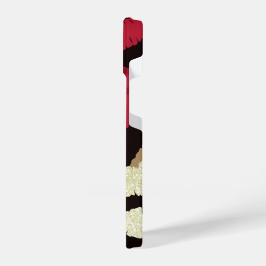 Verfijnde Red Lips Monogram iPhone Hoesje (Linkerkant)