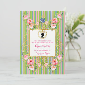 Verfijnde Regency Era Quinceanera uitnodiging
