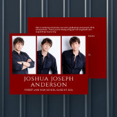 Verfijnde rode Afstuderen foto aankondiging