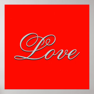 Verfijnde rode liefde bruiloft poster