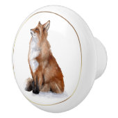 Verfijnde Roodfox Equestrian Knob Keramische Knop (Rechts)