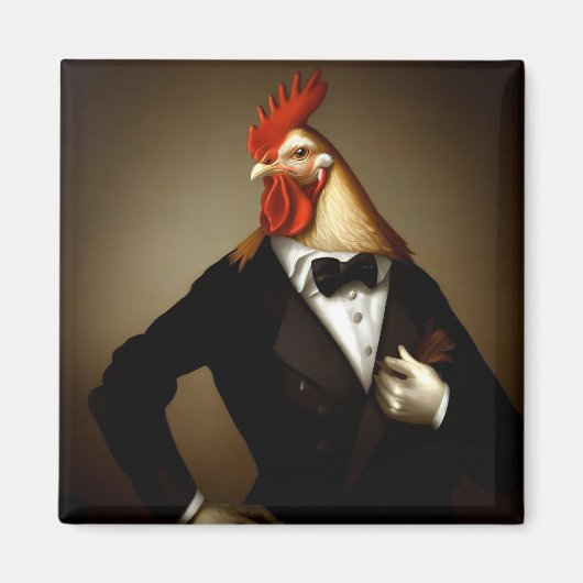 Verfijnde Rooster Painting Magnet (Voorkant)