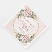 Verfijnde roze boho eucalyptus bruidsdouche servet (Hoek)