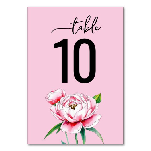 Verfijnde Roze Botanische Pioen Kaart (Voorkant)
