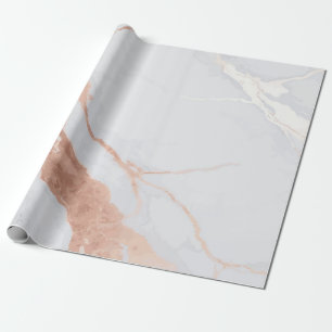 Verfijnde roze gouden accenten op wit marmer achte cadeaupapier