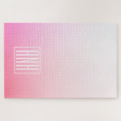 Verfijnde Roze Ombre Gradiënt & Uw Initiaal Legpuzzel (Horizontaal)