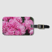 Verfijnde Roze Pioen Bagagelabel (Voorkant (horizontaal))