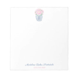 Verfijnde Roze Pioen Ginger Jar Dames Notitieblok