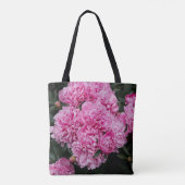 Verfijnde Roze Pioen Macro Monogram Tote Bag (Achterkant)