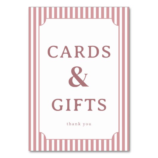 Verfijnde Roze Serif Kaarten & Cadeaus Bord (Voorkant)